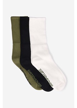 Maharishi skarpetki Sports Socks 3-pack kolor zielony 9744.OLIVE-OLIVE ze sklepu PRM w kategorii Skarpetki damskie - zdjęcie 161406299