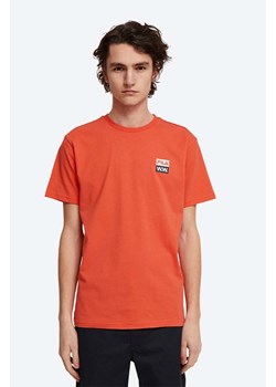Wood Wood t-shirt bawełniany Boris x Fila kolor pomarańczowy z nadrukiem 688383.B026-ORANGE ze sklepu PRM w kategorii T-shirty męskie - zdjęcie 161406355