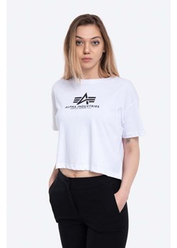 Alpha Industries t-shirt bawełniany Basic T COS kolor biały 116050.09-BIALY ze sklepu PRM w kategorii Bluzki damskie - zdjęcie 161407296