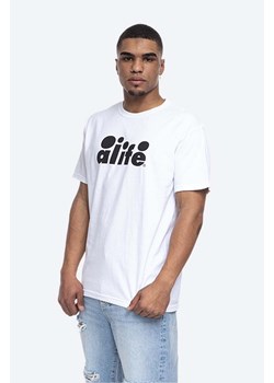 Alife t-shirt bawełniany Bubble Logo Tee kolor biały wzorzysty ALISS20-69 WHITE/BLACK ALISS20.69-BLACK ze sklepu PRM w kategorii T-shirty męskie - zdjęcie 161407395