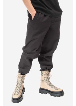 Wood Wood spodnie bawełniane Stanley Crispy Check Trousers kolor czarny proste 12235008.5274-BLACK ze sklepu PRM w kategorii Spodnie męskie - zdjęcie 161407618