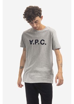 A.P.C. t-shirt bawełniany VPC Color kolor szary z nadrukiem COEZB.H26943-LIGHTGRAYC ze sklepu PRM w kategorii T-shirty męskie - zdjęcie 161407905
