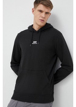 Helly Hansen bluza YU HOODIE 2.0 męska kolor czarny z kapturem gładka 53582 ze sklepu PRM w kategorii Bluzy męskie - zdjęcie 161408066