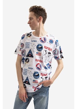 Alpha Industries t-shirt bawełniany x NASA kolor biały wzorzysty 116503.09-BIALY ze sklepu PRM w kategorii T-shirty męskie - zdjęcie 161408275