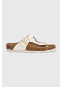 Birkenstock klapki Gizeh Canvas kolor beżowy 1023990 ze sklepu PRM w kategorii Klapki damskie - zdjęcie 161408495