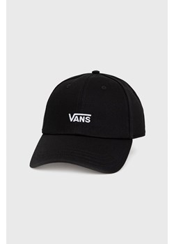 Vans czapka bawełniana kolor czarny z aplikacją VN0A4UM9Y281-BLACKWHITE ze sklepu PRM w kategorii Czapki z daszkiem damskie - zdjęcie 161408617