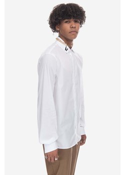 Neil Barett koszula bawełniana męska kolor biały slim z kołnierzykiem klasycznym PBCM136.U000S-526 ze sklepu PRM w kategorii Koszule męskie - zdjęcie 161409429