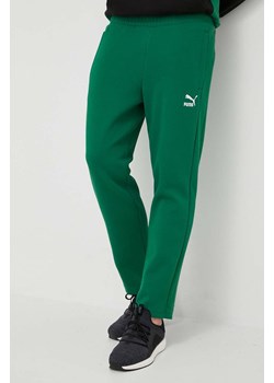 Puma spodnie dresowe kolor zielony z aplikacją 538199-37 ze sklepu PRM w kategorii Spodnie męskie - zdjęcie 161410159