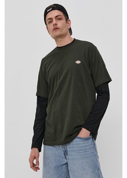 Dickies T-shirt męski kolor zielony gładki DK0A4XDBOGX-OLIVEGREEN ze sklepu PRM w kategorii T-shirty męskie - zdjęcie 161410227