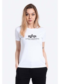 Alpha Industries t-shirt bawełniany kolor biały 196051.09-BIALY ze sklepu PRM w kategorii Bluzki damskie - zdjęcie 161410507