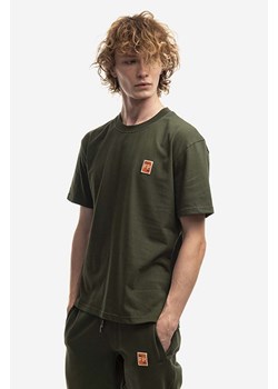 Filling Pieces t-shirt bawełniany Tee Lux kolor zielony gładki 88113732066 ze sklepu PRM w kategorii T-shirty męskie - zdjęcie 161410519