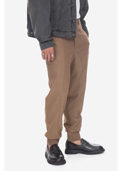 Neil Barett spodnie z domieszką wełny kolor brązowy proste PBPA78S.U008-1390 ze sklepu PRM w kategorii Spodnie męskie - zdjęcie 161411116