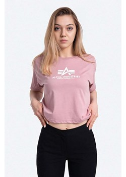 Alpha Industries t-shirt bawełniany Basic Tee kolor różowy 116050.397-ROZOWY ze sklepu PRM w kategorii Bluzki damskie - zdjęcie 161411695