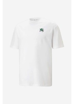 Puma t-shirt bawełniany kolor biały gładki 539840.02-BIALY ze sklepu PRM w kategorii T-shirty męskie - zdjęcie 161411769
