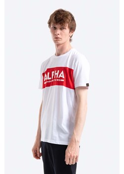 Alpha Industries t-shirt bawełniany kolor biały z nadrukiem 186505.09-BIALY ze sklepu PRM w kategorii T-shirty męskie - zdjęcie 161414766
