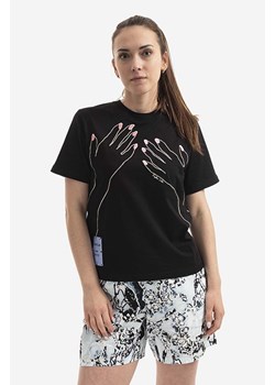 MCQ t-shirt bawełniany kolor czarny 624665RSJ731000-BLACK ze sklepu PRM w kategorii Bluzki damskie - zdjęcie 161415308