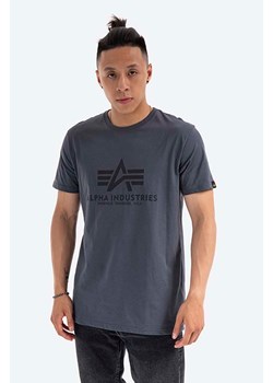 Alpha Industries t-shirt bawełniany Basic T-Shirt kolor szary wzorzysty 100501.412 ze sklepu PRM w kategorii T-shirty męskie - zdjęcie 161415506