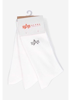 Alpha Industries skarpetki Basic Socks 3-pack kolor biały 118929.09-BIALY ze sklepu PRM w kategorii Skarpetki damskie - zdjęcie 161416318