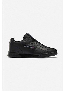 Reebok Classic sneakersy skórzane Workout Plus kolor czarny HP5910-CZARNY ze sklepu PRM w kategorii Buty sportowe męskie - zdjęcie 161417156