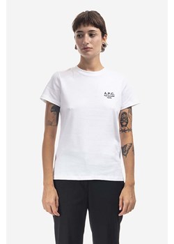 A.P.C. t-shirt bawełniany Denise kolor biały COEZC.F26842-DARKNAVY ze sklepu PRM w kategorii Bluzki damskie - zdjęcie 161417195