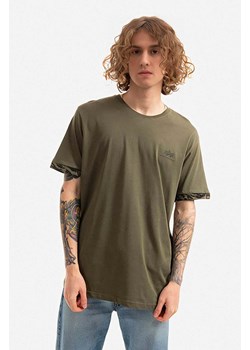Alpha Industries t-shirt bawełniany kolor zielony gładki 106509.634-ZIELONY ze sklepu PRM w kategorii T-shirty męskie - zdjęcie 161417228