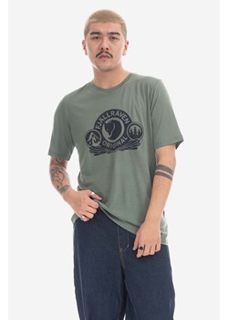Fjallraven t-shirt Abisko Wool Classic SS kolor zielony z nadrukiem F84117.614-614 ze sklepu PRM w kategorii T-shirty męskie - zdjęcie 161417257
