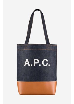 A.P.C. torebka kolor granatowy CODDP.M61568-CARAMEL ze sklepu PRM w kategorii Torby Shopper bag - zdjęcie 161417839
