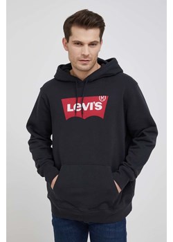 Levi's bluza bawełniana męska kolor czarny z kapturem 38424.0001-Reds ze sklepu PRM w kategorii Bluzy męskie - zdjęcie 161418077