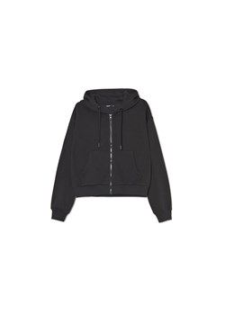 Cropp - Czarna rozpinana bluza z kapturem - czarny ze sklepu Cropp w kategorii Bluzy damskie - zdjęcie 161418937