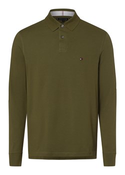 Tommy Hilfiger Męska koszulka polo Mężczyźni Bawełna oliwkowy jednolity ze sklepu vangraaf w kategorii T-shirty męskie - zdjęcie 161421516