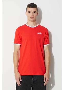 Ellesse t-shirt męski kolor czerwony wzorzysty SHL10164-BLACK ze sklepu ANSWEAR.com w kategorii T-shirty męskie - zdjęcie 161424538