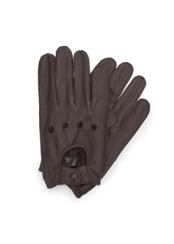 Męskie rękawiczki skórzane samochodowe ciemny brąz ze sklepu WITTCHEN w kategorii Rękawiczki męskie - zdjęcie 161428888