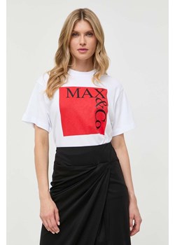 MAX&amp;Co. t-shirt bawełniany kolor biały ze sklepu ANSWEAR.com w kategorii Bluzki damskie - zdjęcie 161430219