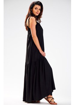 Długa sukienka oversize na cienkich ramiączkach w kolorze czarnym A582, Kolor czarny, Rozmiar L/XL, Awama ze sklepu Primodo w kategorii Sukienki - zdjęcie 161434246