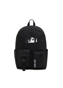 Cropp - Czarny plecak z nadrukami anime - czarny ze sklepu Cropp w kategorii Plecaki - zdjęcie 161436335