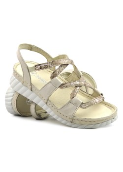 Sandały damskie lekkie i wygodne - Helios Komfort 111, złote 2 ze sklepu ulubioneobuwie w kategorii Sandały damskie - zdjęcie 161448579