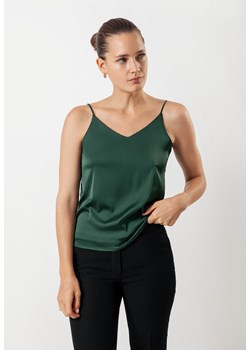 Zielony satynowy top na cienkich ramiączkach ze sklepu Molton w kategorii Bluzki damskie - zdjęcie 161448647