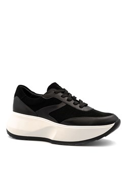 Czarne sznurowane sneakersy 5AD819S511A ze sklepu NESCIOR w kategorii Buty sportowe damskie - zdjęcie 161448739