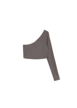 Cropp - Asymetryczna bluzka - szary ze sklepu Cropp w kategorii Bluzki damskie - zdjęcie 161453546