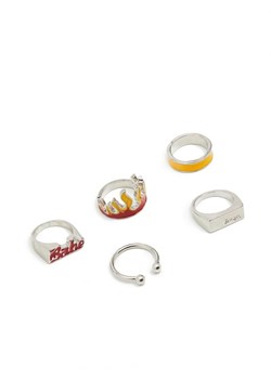 Cropp - 5 pack pierścionków - srebrny ze sklepu Cropp w kategorii Pierścionki - zdjęcie 161463796