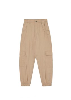 Cropp - Beżowe spodnie jogger cargo z łańcuchem - beżowy ze sklepu Cropp w kategorii Spodnie damskie - zdjęcie 161465436