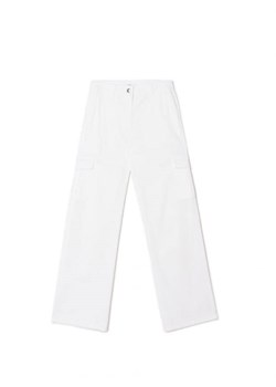 Cropp - Białe spodnie cargo - biały ze sklepu Cropp w kategorii Spodnie damskie - zdjęcie 161466818