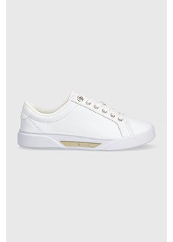 Tommy Hilfiger sneakersy skórzane GOLDEN HW COURT SNEAKER kolor biały FW0FW07560 ze sklepu ANSWEAR.com w kategorii Trampki damskie - zdjęcie 161468119