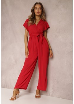 Czerwony Kombinezon z Wiskozy Zotolio ze sklepu Renee odzież w kategorii Kombinezony damskie - zdjęcie 161468546