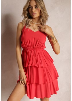Czerwona Sukienka z Wiskozy Astothee ze sklepu Renee odzież w kategorii Sukienki - zdjęcie 161471259