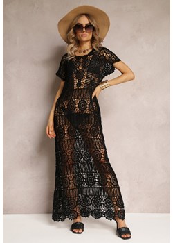 Czarna Ażurowa Sukienka Plażowa z Bawełny Taymbeth ze sklepu Renee odzież w kategorii Odzież plażowa - zdjęcie 161471469