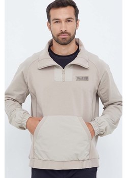 Guess bluza męska kolor beżowy gładka ze sklepu ANSWEAR.com w kategorii Bluzy męskie - zdjęcie 161474249