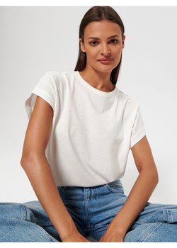 Sinsay - Koszulka bawełniana - kremowy ze sklepu Sinsay w kategorii Bluzki damskie - zdjęcie 161475217