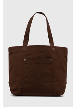A.P.C. torebka bawełniana kolor brązowy ze sklepu PRM w kategorii Torby Shopper bag - zdjęcie 161476595