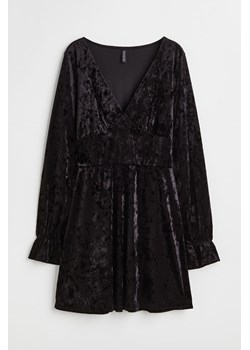 H & M - Sukienka z kreszowanego weluru - Czarny ze sklepu H&M w kategorii Sukienki - zdjęcie 161489905